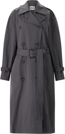 Toteme Trenchcoat - Dames - Trenchcoats - Grijs - S - Katoen - Jassen