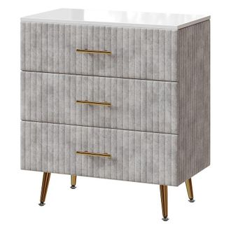 Vicco Cassettiera Velia, Grigio, 70 x 78.5 cm con 3 cassetti Vicco
