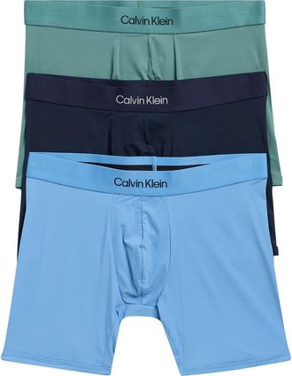 Calvin Klein 3-Pack Stretch Contour Pouch Boxer Briefs in Sage Green/Shoreline/Sl Blue at Nordstrom Rack, Size X-Large