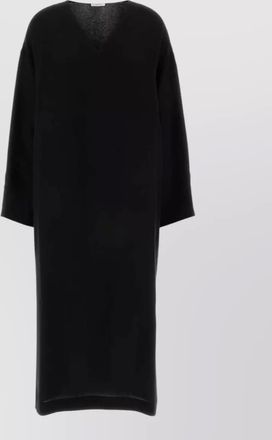 The Row crepe heloise dress long sleeve midi