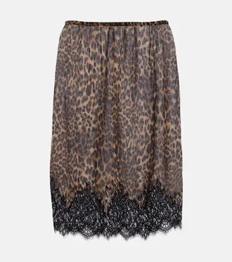 Nili Lotan Thea animal-print silk midi skirt