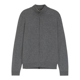 HUGO BOSS Cashmere Cardigan met Tweewegrits - Heren - Cashmere truien - Grijs - XL - Kasjmier - Truien & Vesten