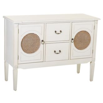 Wanderlust Deco Wanderlust Deco - Recibidor De Madera Con Rejillas Blanco 106x40x78