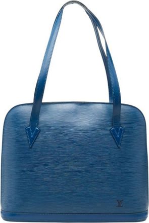 Louis Vuitton Toledo Blue Leather Shoulder Bag Tote Bag (Pre-Owned)