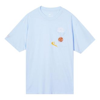 Nike Mens Nike Printing Pocket Casual Short Sleeve Blue T-Shirt DR7967-441