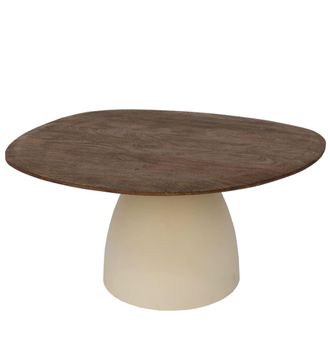 Moloo Mesa de centro D76 cm en madera marr&oacute;n y marfil