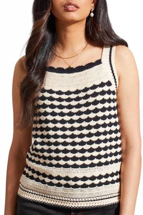Tribal Crochet Tank Top In Ecru
