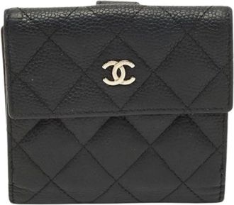 Chanel Pre-owned Wallets, female, Black, Size: ONE SIZE Pre-owned Leather Wallet