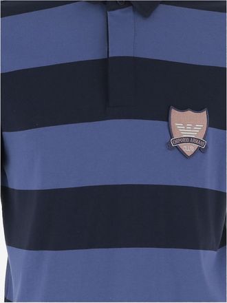 Emporio Armani Mens Polo Shirt Striped Cotton T-shirts And Polos