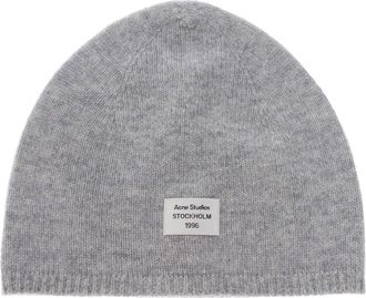 Acne Studios Gorro de Cachemira con Logo - Accessories - unisex - Gris - ONE SIZE