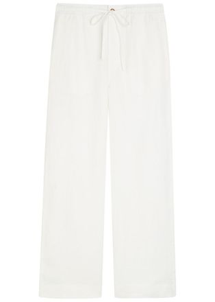 Polo Ralph Lauren Wide-leg Linen Trousers - White - S (UK8-10 / S)
