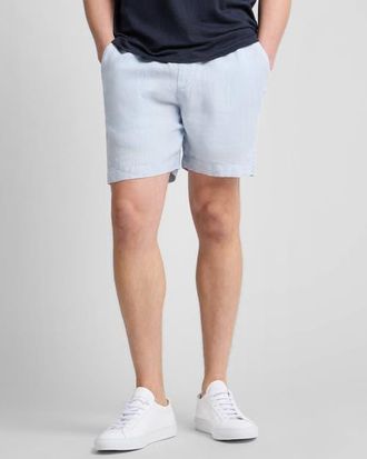 Onia Pigment Dye Linen Pull On Short in Ice at Nordstrom, Size X-Large