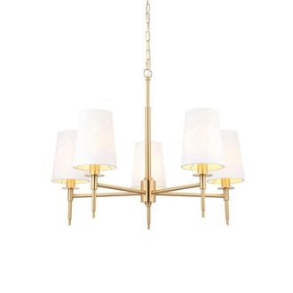 Netlighting FLORENCE Stylish Dimmable 5 Light Multi Arm Pendant Ceiling Lamp in Yellow