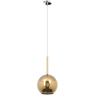 Top-Light Sospensione Contemporanea Future Metallo Cromo Vetro Oro 1 Luce E27 D.20Cm