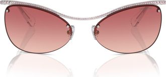 Swarovski 63mm Gradient Irregular Sunglasses in Silver at Nordstrom