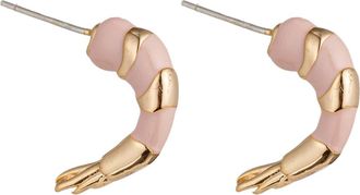 Eye Candy Los Angeles Tiger Shrimp Enamel Stud Earrings in Gold at Nordstrom Rack