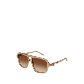 Gucci Navigator Frame Sunglasses - female - Gucci - Sunglasses - Pink - 55 MM - Accessories