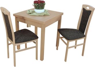 Hofmann Living and More Essgruppe »3tlg. Tischgruppe« Spar-Set, 3tlg. Tischgruppe, 2 Stk. tlg. Stühle montiert