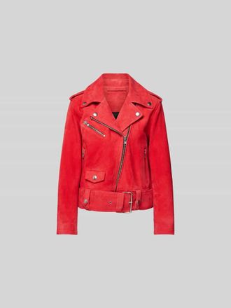 Stand Studio Lederjacke aus echtem Leder in Rot, Gr&ouml;&szlig;e 36