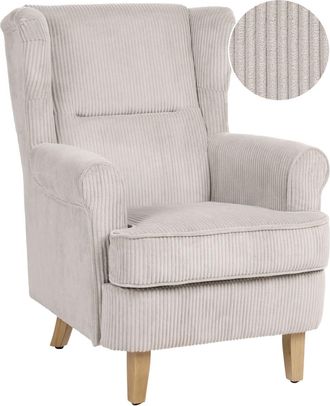 Beliani Sill&oacute;n orejero pana beige