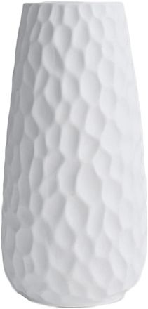 OEM Vase - Ceramica - Blanco - 12,4 X 25,5 X 7,5 Cm - Para Decoracion Interior Hogar Oficina Hotel - 1 Unidad