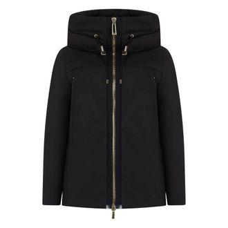 Moorer Ermione Korte Jas met Capuchon - Dames - Jassen - Zwart - Maat: XS Poliester