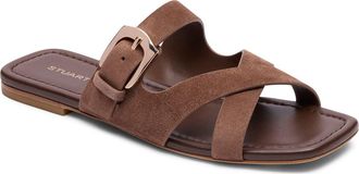 Stuart Weitzman Sai Slide Sandal in Cigar at Nordstrom, Size 10.5