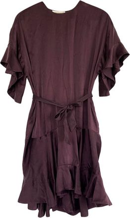Zimmermann Purple Belted Silk Mini Dress Size S