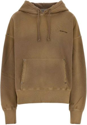 Golden Goose Journey Garment Dyed Relaxed Hoodie - Dames - Hoodies - Bruin - M - Katoen - Hoodies & sweatvesten