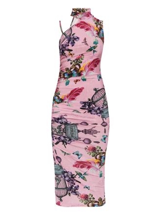 Versace Jeans Couture Abito midi con stampa - Rosa