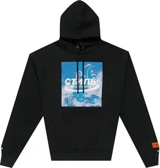 Heron Preston SS21 Herons Halo Hoodie Black Blue HMBB015R21JER0011049