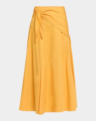 Vince Scarf-Tie Midi Skirt