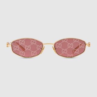 Gucci Oval Frame Sunglasses, Gold