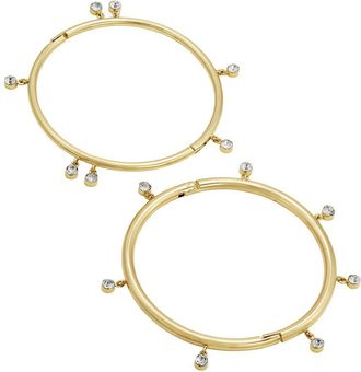 Savvy Cie Jewels Gold Plated Cz Bangle Bracelet
