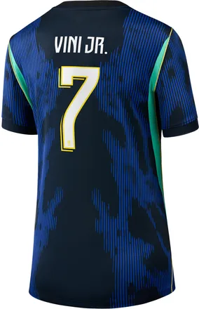 Nike Jordan Vin&iacute;cius J&uacute;nior Brazil National Team 2026 Stadium Away Jordan Womens Dri-FIT Soccer Jersey in Blue | NN203940209-CBF