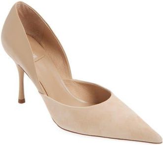 Jeffrey Campbell Volturi Pump in Beige Suede Combo at Nordstrom, Size 8.5