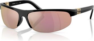 Miu Miu MU A02S 1Ab 90J Zonnebrillen - Dames - Zonnebrillen - Zwart - 70 MM - Accessoires