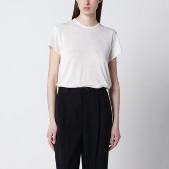 Toteme Ecru silk cr&ecirc;pe T-shirt