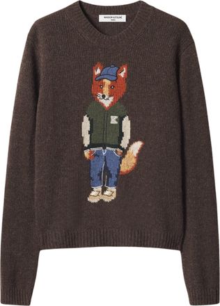 Maison Kitsun&eacute; Intarsia Wool Jumper with Playful Fox Design
