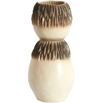 Light & Living Vaso Avera De Cer&aacute;mica En Crema-marr&oacute;n - &Oslash;26x55 Cm