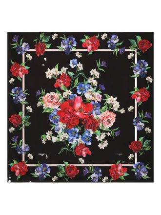 Dolce & Gabbana floral-print scarf - Black