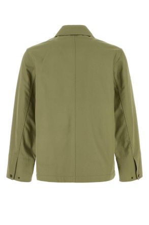 Burberry Mens Green Cotton Jacket Wreath Exterior: Giubbini
