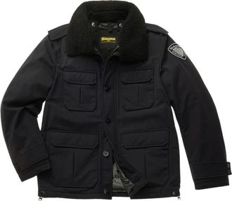 Blauer Zwarte Nims Jas met Synthetische Bontkraag - Heren - Winterjassen - Zwart - S - Polyester - Jassen
