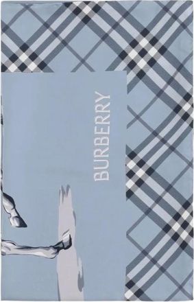 Burberry Foulard a Cavallo con Stampa Check - - Accessories - Uomo - Blu - ONE SIZE
