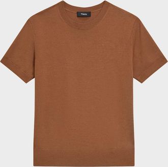 Theory Regal Merino Wool Short-Sleeve Crew T-Shirt