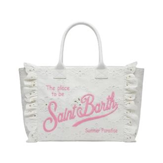 MC2 Saint Barth Tote Bags, female, White, Size: ONE SIZE Sangallo Vanity Volant N Shoulder Bag