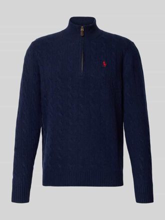 Polo Ralph Lauren Regular Fit Troyer aus Baumwoll-Kaschmir-Mix in Marine, Gr&ouml;&szlig;e XXL