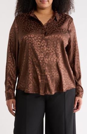 Forgotten Grace Long Sleeve Button-Up Shirt in Chocolate at Nordstrom Rack, Size 2 X