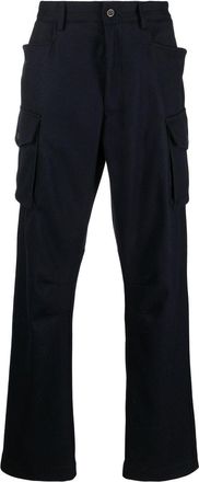Lardini straight-leg wool-blend cargo-trousers - men - Polyamide/Polyester/Polyester/Wool/Cotton - 54 - Blue
