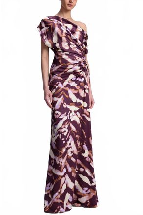 A.L.C. Poppy Satin Gown In Plum Violet